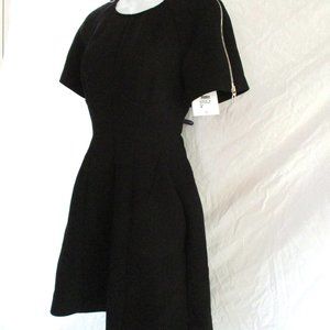 CHRISTIAN DIOR ROBE DO zip coat Dress 38 Black